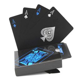 Designer Poker Black Plastic Using-Resistant and Durable Plastic PVC PLAPHOPHER PLAKER CART HOME GATERING POKER OUTDOOR GAME
