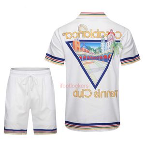 Designer Polo Casablanca T-shirt Mens Summer New Shirt Mens Casa Club Lettre imprimée Brésure à rayures bloquées