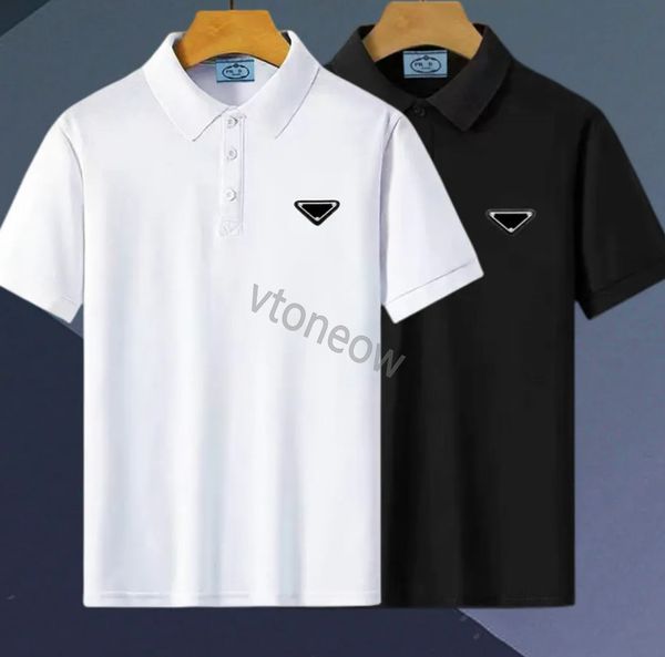 Designer Polo Hommes T-shirts Mode Designers brodés T-shirt Col V Coton High Street Hommes T-shirt Triangle Luxe Casual Couple Vêtements Taille asiatique S-3XL