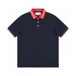 designer polo mens polo shirt bussiness polos été luxe polos mode t-shirts respirant à manches courtes revers business casual t-shirts en plein air bleu foncé