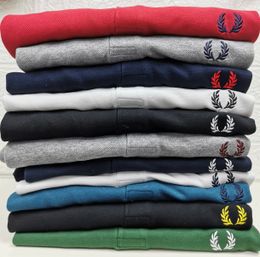 Camisa polo de diseñador para hombre ocio Espiga de trigo Color puro Camiseta simplicidad Verano manga corta logo bordado comercio polos calidad superior