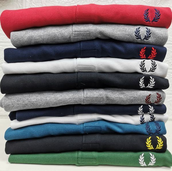 Designer polo shirt mens loisirs Épi de blé Couleur pure T-shirt simplicité Été manches courtes logo broderie commerce polos qualité top