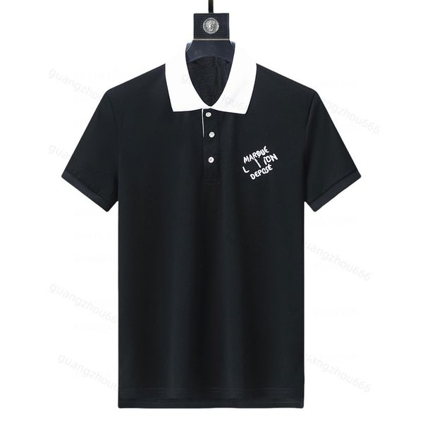 CHIRTS POLOS DE DÉCRIEMENTS POLO POLO POLO POUR MAN FOCH FOCUS FORME ETTERS ETTERS STRYLIST PRINGING MOTEL Vêtements Tee Tee Black and White Mens T-shirt