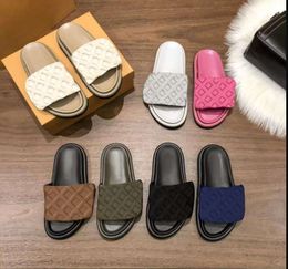 Designer zwembad kussen comfort slippers waterkant Miami mule luxe kalfsleer sandalen kalfsleer glijbanen bom dia platte muildieren krokodil huid