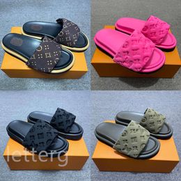 Designer piscine oreiller diapositives Couples plage pantoufles hommes femmes été plat confort Mules chaussures rembourrées mode taille 35-44