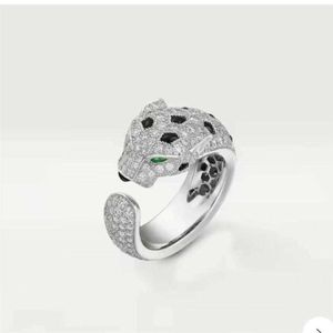 Designer populaire Carter Carter volledige diamant luipaard ring persoonlijkheid trend klassieke hoofd live uitzending sieraden