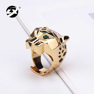 Bague tête de léopard personnalisée et personnalisée, anneau de styliste populaire, artisanat de mode pour hommes et femmes