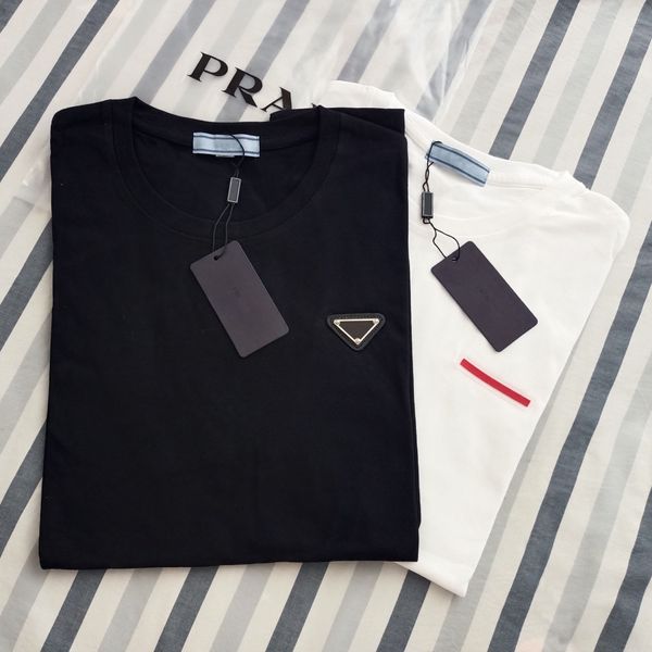 Designer PRA triangle marque de luxe t-shirt rouge avec des lettres nouvelles chemises homme femme mode vêtements noir blanc t-shirts été col rond manches courtes pur coton