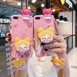 Designer Premium Pretty Girl Stand Phone Case iPhone 14 13 Pro Max 11 12 12Pro 14Plus 7 8 Plus X XS XR Classic Top Silicone Case