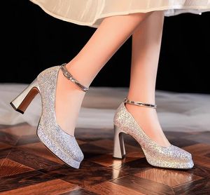 Ontwerper Princess Crystal Shoes Ladies White Maryiane schoenen Dames Hoge hakschoenen Wedding Party Prom Rock Shoes Fashion Popular Luxury Evening Dress Platform Schoenen