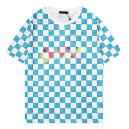 Футболки с дизайнерским принтом и буквой L Женская рубашка с круглым вырезом Мужские дизайнерские рубашки с коротким рукавом с геометрическим рисунком Повседневные футболки Летние мультяшные поло