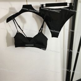 Designer imprimé maillot de bain bikini sexy col en V sous-vêtements imprimés slips ensemble pour femmes été plage fuite maillots de bain