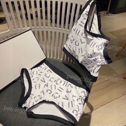 Designer bedrukt badpak push-up bh slip tweedelige set riem beha riem pad dames strand bikini voor zomer surf badmode