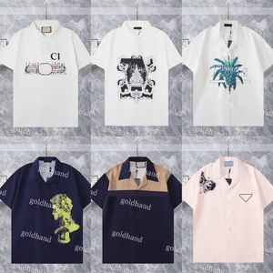 Designer imprimé T-shirt hommes chemises de plage printemps été respirant t-shirts marée Brnad Bowling chemise vêtements