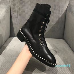 Diseñador Impresión Martin Botines Zapatos de mujer Tacones bajos Moda Dama de otoño e invierno Botas de tobillo de alta calidad Plataforma de piel de vaca 2021