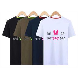 Designer Psyco Bunny Rabbit Men Casual t -shirt Shirts Business T Fashion T -mode T -zomer Slim schedel Katoen Korte mouw Psychologische TNU4