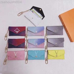 Diseñador Pu Llavero Bolsa Accesorios Monedero Tarjeta Colgante Cadena de coche Mujer Hombre Colgante Titular Flor Keychain67SP