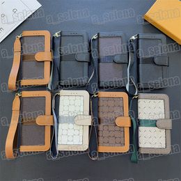 Designer PU LEDER Wallet Telefoonhoesjes voor iPhone 15 Pro Max 14 13 12 11 Pro Flip Card Holder Mobile Cover met polsband voor Samsung S22 S23 Plus S22U S22U