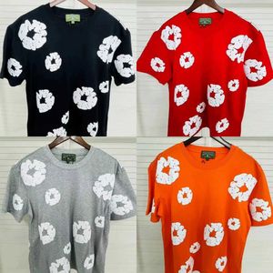 Diseñador Camisetas de algodón Puff Men Mujeres Denim Camiseta Shorts Trail Streetwear Pantalones de manga corta Pantalones Puertos de color Hombres Camas de gran tamaño Multicolor Polos Polos Sho