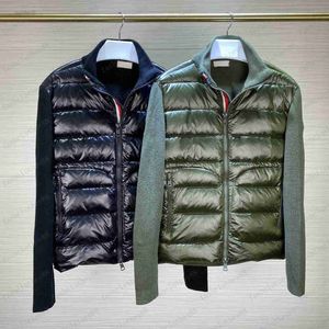 Designer Puffer Jacket Parkas Designer de luxe Femmes Badge Brodé Col Montant Tricoté Splice Pull Léger Doudoune Casual