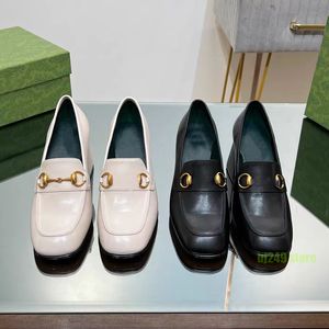 Designer pumps dames blokhakken hoge hak klassieke mode echt leer Italiaans luxe merk loafers met vierkante kop