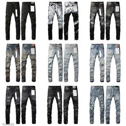 Designer Purple Brand Jeans pour hommes Pantalons Summer Hole Summer Hight Quality Embroidery Jean Denim Cantrers Mens 7pxf