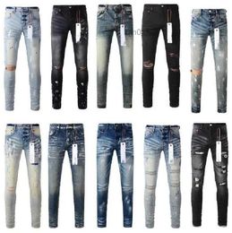 Designer Brand Purple Brand pour hommes Pantalons Summer Hole Summer Hight Quality Embroidery Jean Denim Cantrers Mens V5FM