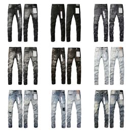 ontwerper PAARSE merk jeans voor mannen vrouwen broek paarse jeans zomer gat hoge kwaliteit borduurwerk paarse jeans denim broek heren paarse jeans maat 29-40