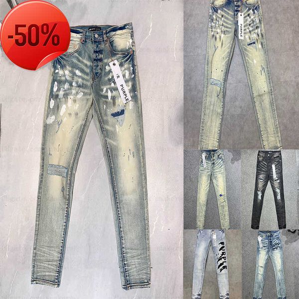 diseñador jeans morados talla grande 40 hombres mujeres jeans de marca morados pantalones rectos streetwear pantalones de mezclilla moda para hombre pantalón punk multicolor jeans hiphop para hombre PL PE