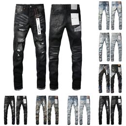 Diseñador Purple Jeans Pantalones de mezclilla Jeans para hombre Jeans de diseñador Hombres Pantalones negros Calidad de gama alta Recto Retro Ripped Biker Jean Slim Fit Ropa de motocicleta