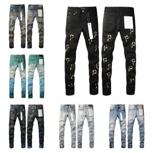 Designer Purple Jeans Pantalons en denim Jeans pour hommes Qualité haut de gamme Street Fashion Pantalon noir Droit Rétro Ripped Biker Jean Slim Fit Vêtements de moto