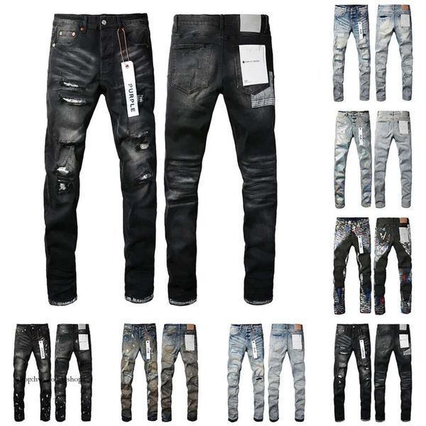 Designer Purple Jeans Pantalons en denim Jeans pour hommes Jeans de créateurs Hommes Pantalons noirs Qualité haut de gamme Droite Rétro Ripped Biker Jean Slim Fit Vêtements de moto 669