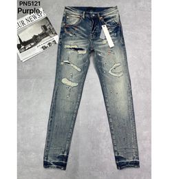 Jeans morados de diseñador para hombres y mujeres 2023 Nuevo Jean Vintage Slim Fit Pantalones pitillo sueltos Pantalones de mezclilla de marca Pantalones de chándal pinkwing-8 CXD8267