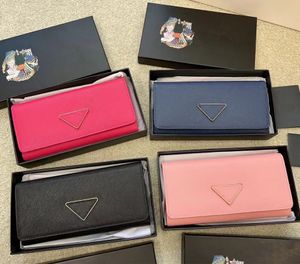 Designer Purse Cuir Wallet Men Business pliage Long Triangle Triangle Purse Carte Notes Notes Maisse-sacs avec Box Flip plusieurs styles High Version