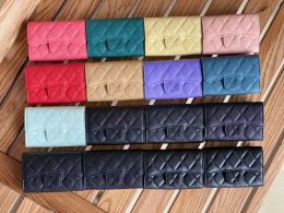 Monedero de diseñador Cartera de lujo Moda para mujer Monederos Titulares de tarjetas Patrón clásico Caviar Pequeño Mini Titular de la tarjeta de diseñador negro Cartera Cuero de guijarros con caja PRPU