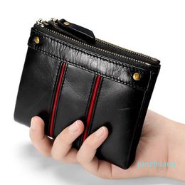 Monedero de diseñador Carteras para hombres Cuero encerado para hombre Cartera corta para hombre Cremalleras y monedero para hombre con cerrojo con bolsillos para monedas Titulares de tarjetas Cartera para hombre