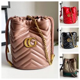 Designer portemonnee dames schoudertassen Tether touw lederen emmer crossbody mini telefoon tas portemonnee ontwerper