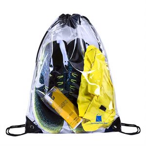 Diseñador-PVC transparente impermeable mochila con cordón Camo bolsa de gimnasio deporte escolar bolsa de zapatos de playa al aire libre