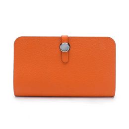 Designer Qinmin123 Wallets top hoogwaardige leer litchi patroon portemonnee portemonnee dames lang handtas paspoortzakken