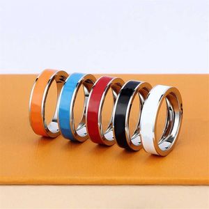 Anillos de banda de acero de calidad de diseñador, joyería de moda, anillo moderno Simple para hombre, regalo para mujer 244U