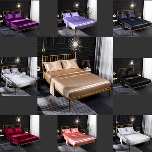 Designer quilt bed cover extra grote luxe beddengoed sets vierdelige set thuis tetiles levert Europese en Amerikaanse ijs zijden satijnen kleur b