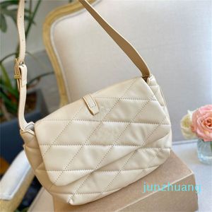 Bolso acolchado de diseñador para mujer, bolso de mano, almohada, moda clásica, enrejado cuadrado, bolsos de lujo de cuero