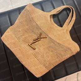 Ontwerper ICARES MAXI TOTE STRAND RAFFIAS TAG Zomer Haakschoudertassen Winkelen Handtas Women Luxe Straw Soft Knitting Hoge kwaliteit Dame