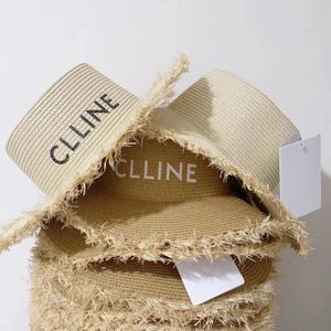 Chapeaux de paille à bords bruts de styliste, nouveau chapeau de pêcheur de plage, en cuir tissé, pare-soleil, chapeau de paille