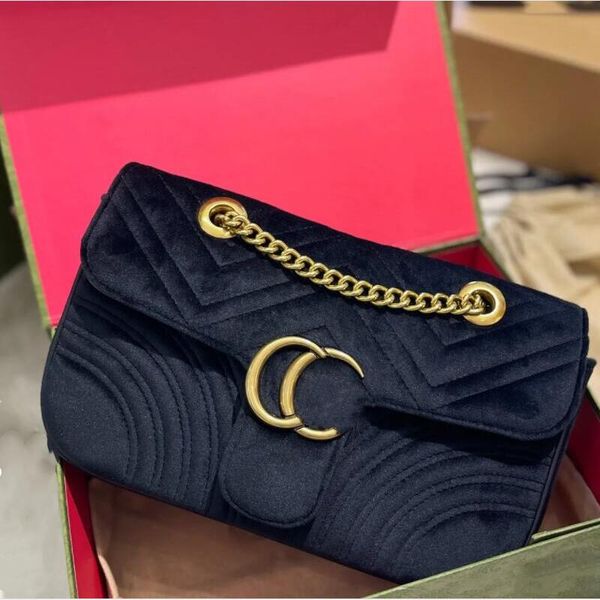 Sacs de concepteurs de luxe Sacs Classic Flip Velvet Marmont Mandted Handteted Hands Sac à main Gold Crossbodybags Hands Sac de messager en cuir authentique Sac de créateur GGSITYS