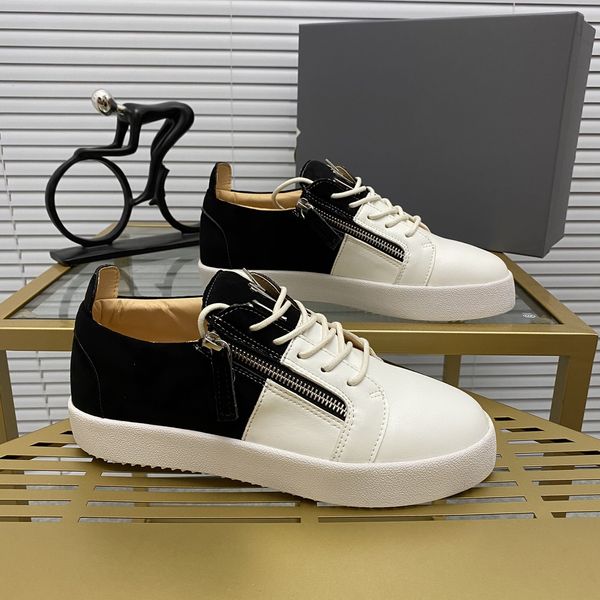 Chaussures de sport en cuir véritable pour hommes taille 34-48 Luxe de haute qualité Mocassins en cuir pour femmes Baskets tendance Unisexe Gz Couple Chaussures de tennis strass MD0045