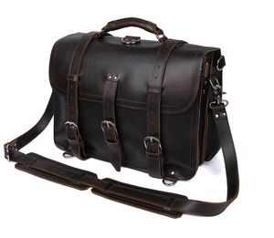 Designer-Real lederen man's tas super cool lederen man tas retro gek paard lederen handtas Overheersende bagage tas