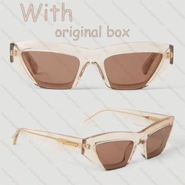 Designer Rectangle Cat Eye Sungass Sungasses Mens Womens Fashion Classic Semi Rimless Sunglasses BV1219S Summer Vacation Designer Sunglasses