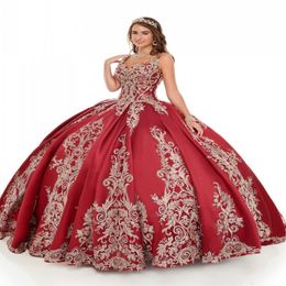 Robe de bal rouge de styliste, robes de Quinceanera, Spaghetti, perles, trou de serrure, robe de concours de fête pour filles de 16 ans, 3445