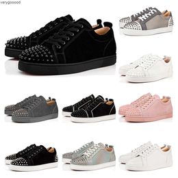Designer Red Bottoms Casual Chaussures Hommes Femmes Rivet Studs Chaussures Plates Marque Mode Populaire ACE Baskets Party Couple Cuir Baskets Basses